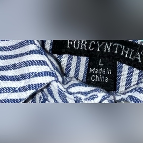 FOR CYNTHIA - Striped Sleeveless Blouse - Size L - Picture 2 of 7